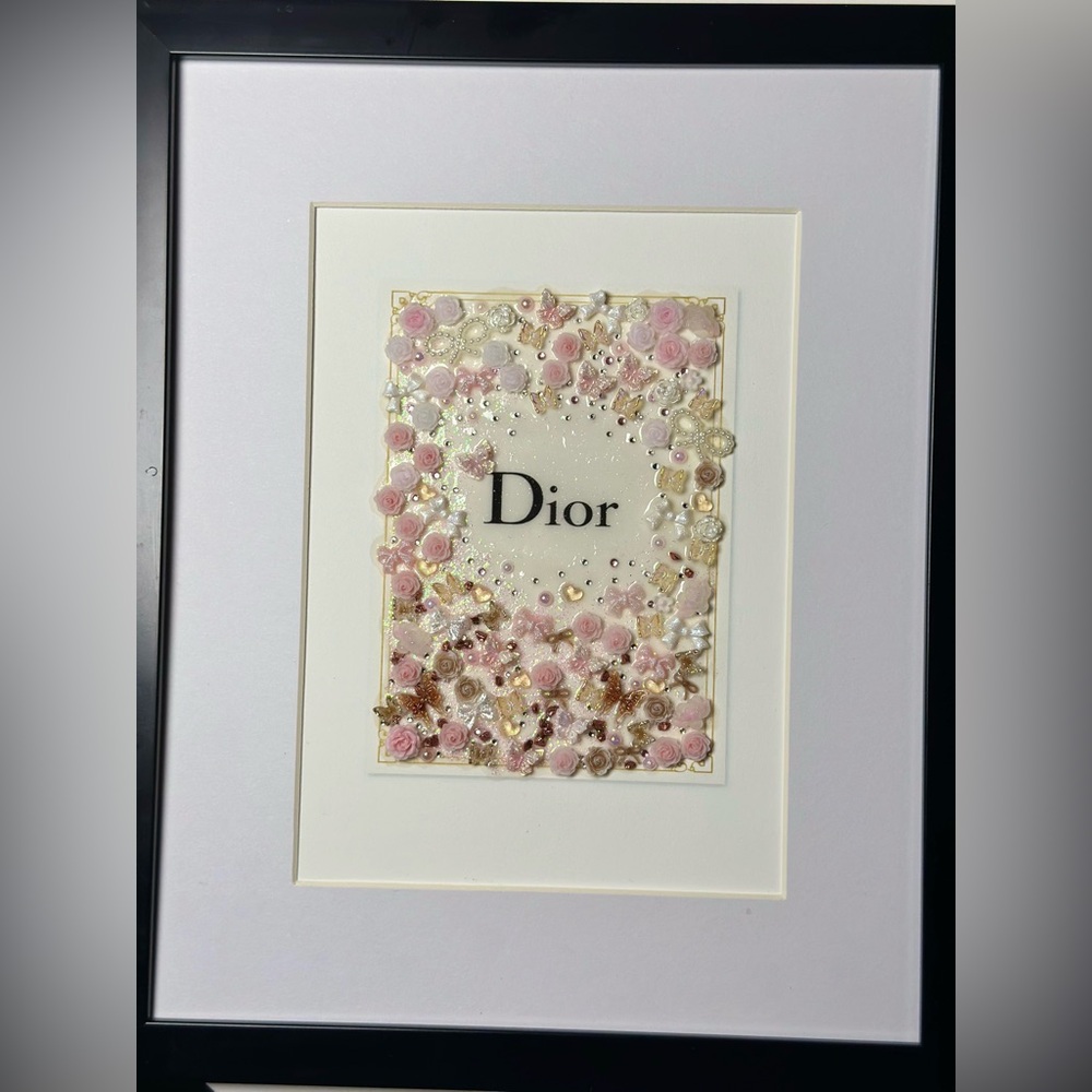 Designer art inspired luxury blush pink and Gold Floral Wall Art